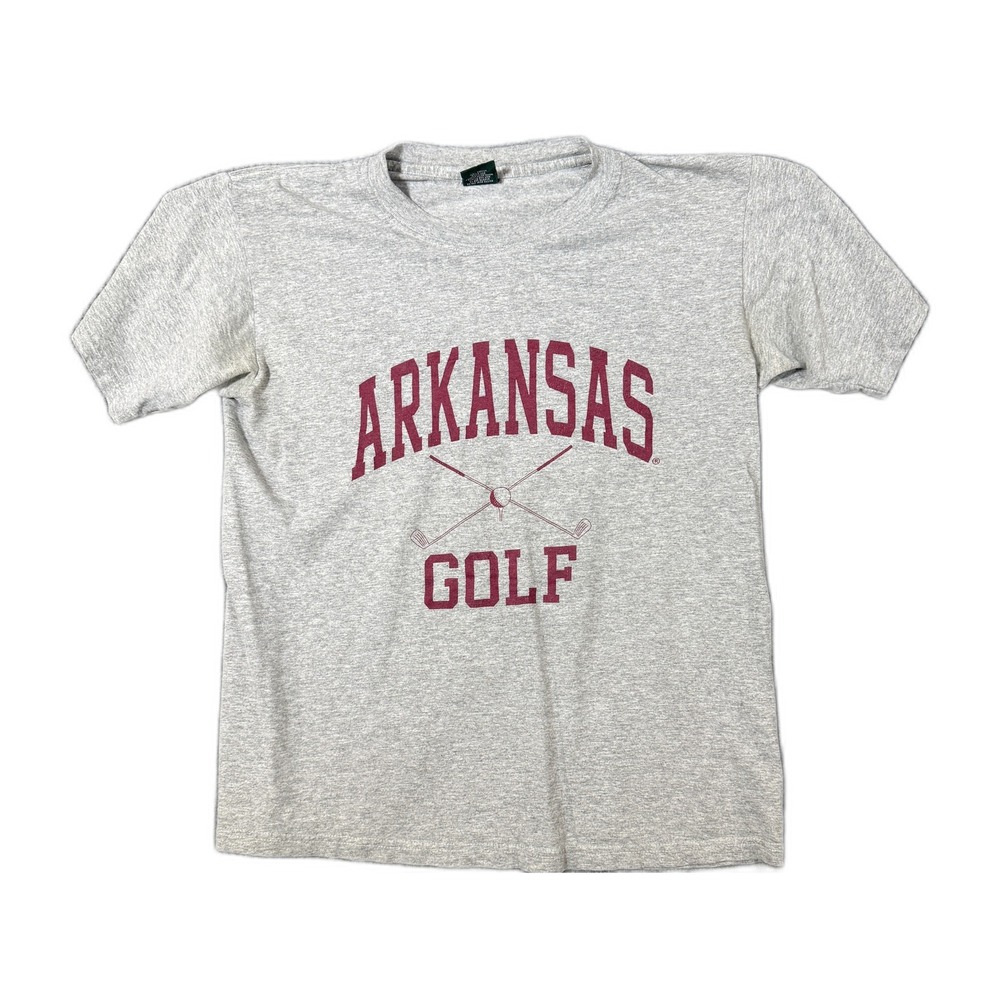 MV Sport Arkansas Golf T Shirt Mens Small Gray Short Sleeve Graphic Tee Arkansas